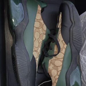 Men Coach Signature Jacquard & Green Sneaker